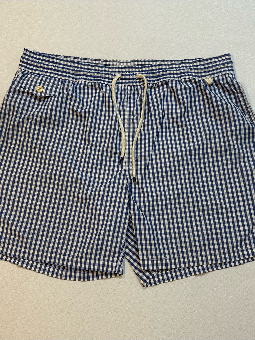 Polo Ralph Lauren Blue Gingham Swim Trunks XL